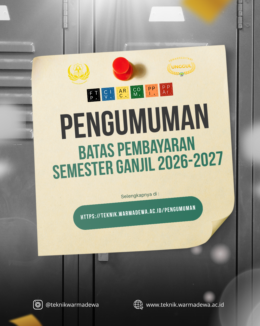 Batas Pembayaran Semester Ganjil 2026-2027